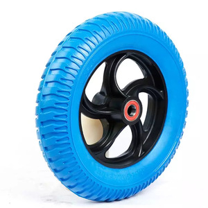 Solid Polyurethane Foam <b>Wheel</b> 14 x 3.25-8 Inches Blue Firm Tread For Handcarts - Product Image 1