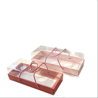 Boîte à bento transparente rose fantaisie avec séparateurs pour fleurs, produits de boulangerie, aliments, emballage pour le thé de l'après-midi