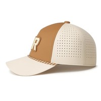 Gorra de Béisbol Personalizada de 5 Paneles, Bicolor, Impermeable, 100% Poliéster, con Hebilla Dorada de Cobre y Cuerda Deportiva