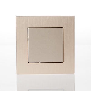 金色铝材板按钮灯光控制开关优雅1组<span class=keywords><strong>2</strong></span>路墙壁开关 - Product Image 6