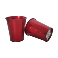 Seau en métal coloré Boîte-cadeau de bonbons mini seau enduit de poudre rouge pour seaux de Noël pour enfants