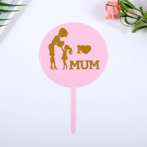 Décorations personnalisées de cupcakes en acrylique rose bleu noir pour les festivals <span class=keywords><strong>Love</strong></span> Thanksgiving Mother's Day Birthday Cake Toppers - Product Image 3