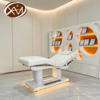 Table de massage électrique chauffante de luxe moderne pour salon de spa, lit de beauté à commande à un bouton pour esthéticienne, lit pour soins du visage et des cils