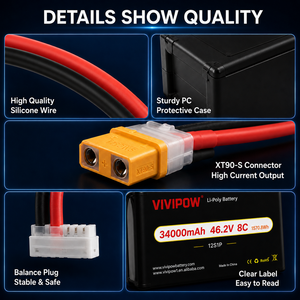 Batterie LiPo robuste 34000mAh 46.2V 8C pour drone agricole de semis et d'épandage - Product Image 4