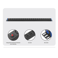 PDU Rackmount 1U avec 20 prises IEC C13 Protection contre les surcharges et voyant lumineux 10A 250VAC pour armoire de serveur PDU USA