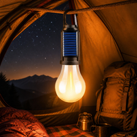 Lanterne solaire LED pour le camping, étanche, lumière d'ambiance pour barbecue, rechargeable par USB, boîtier en ABS