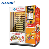 Distributeur automatique de nourriture chaude HALOO OEM de haute qualité avec écran tactile LED de 22 pouces, distributeur automatique de nourriture chaude pour usage professionnel