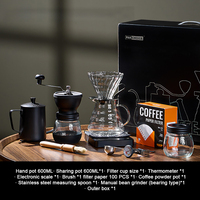 Set Portátil de Lujo de Herramientas para Café, Kit para Preparar Café Espresso y de Goteo con Gotero Manual y Servidor de Vidrio