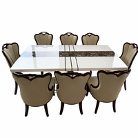 Meubles de salle à manger modernes, table à manger avec plateau en marbre, ensemble de table à manger avec 8 chaises pour l'Australie et l'Amérique