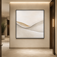 Peinture sur toile abstraite texturée 3D gris ivoire, vague organique minimaliste, pour la décoration d'hôtel, de spa, de villa, de chambre à coucher