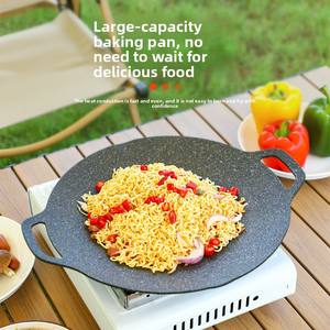 Sartén Metálica <span class=keywords><strong>para</strong></span> Asar al Aire Libre, Parrilla de <span class=keywords><strong>Piedra</strong></span> Maifan, Estufa de Cassette <span class=keywords><strong>para</strong></span> Barbacoa, <span class=keywords><strong>Plancha</strong></span> Coreana de Hierro, Sartén <span class=keywords><strong>para</strong></span> Freír y Asar Antiadherente - Product Image 4