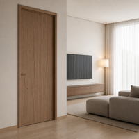 Portes intérieures modernes en bois massif avec isolation acoustique pour chambre et cuisine - Porte d'hôtel en panneau composite noyer foncé