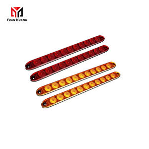 Feu arrière de camion étanche à 11 LED avec fonctions de frein, d'arrêt, de stationnement, de clignotant (lumière haute/basse intensité), barre de marquage 12V ambre/rouge - Product Image 3