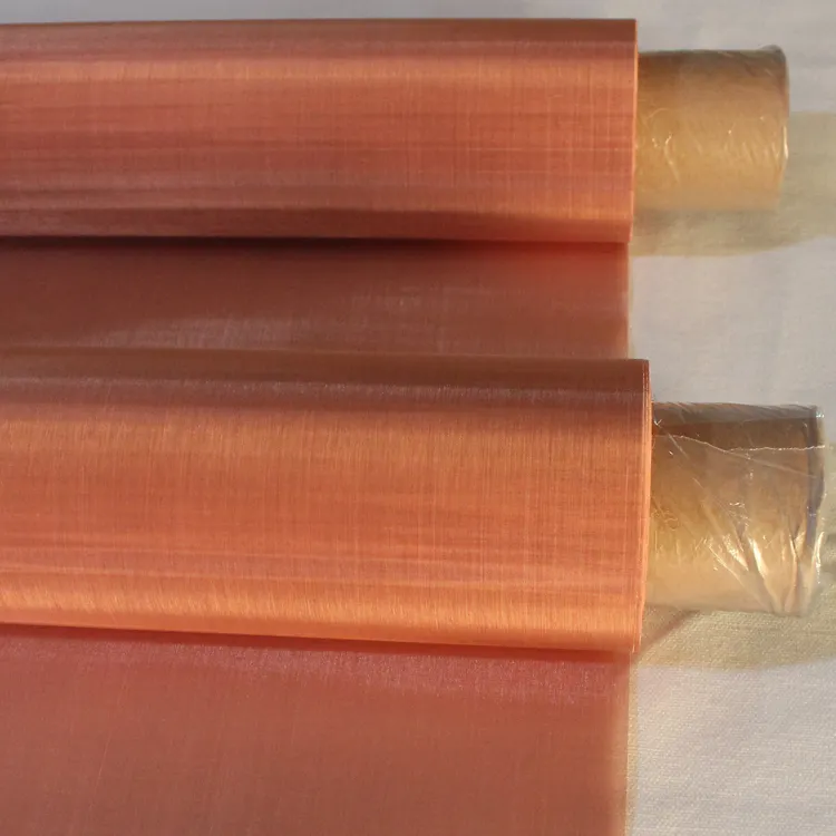 Pure Copper Mesh 100 200 230 250 Mesh Red Copper Brass Phosphor Bronze Tinned Copper Wire Woven Mesh