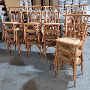 Chaise de banquet en bois durable de style fermier classique <span class=keywords><strong>pour</strong></span> adultes, avec dossier en W - Product Image 5
