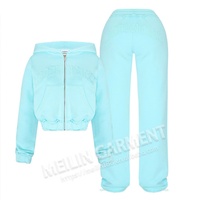 Fabricantes de Ropa Personalizada, Sudadera con Parches Bordados Desgastados y Pantalones Deportivos, Conjunto Deportivo Desgastado para Mujer