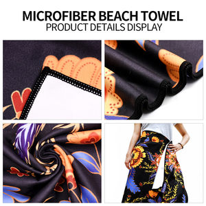 ODM OEM telo mare a fiore nero grande assorbente morbido più assorbente asciugamani da mare in plastica riciclata Ultra-morbida - Product Image 3