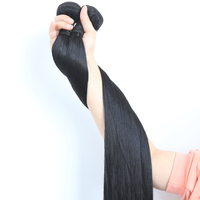 Murah 40 Inci Rambut Manusia Pita Karet Bundel Rambut Biru Virgin,10a 12a Kelas Eropa Brasil PVC Tas Buatan Tangan Rambut Manusia