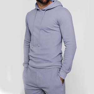 Ensemble sweat à capuche et short pour homme, collection hiver, personnalisable avec logo et couleur, tricoté, vente en gros - Product Image 2