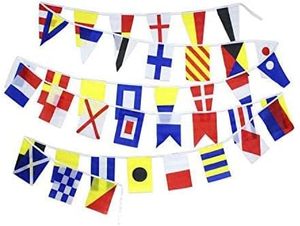 समुद्री नौका जहाज नौकायन थीम सजावट पार्टी सेट, 40 झंडे, 20x30 सेमी-लंबाई 102 सेमी - Product Image 2
