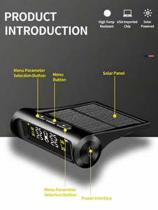 Système de surveillance de la pression des pneus sans fil <span class=keywords><strong>solaire</strong></span> universel TPMS, capteur interne en temps réel 433 MHz pour voiture et camion - Product Image 5