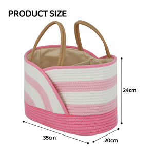 Grand panier à couches en corde de coton, portable, avec séparateur amovible, <span class=keywords><strong>sac</strong></span> de rangement multifonction, organisateur de table pour le rangement des couches de bébé - Product Image 2