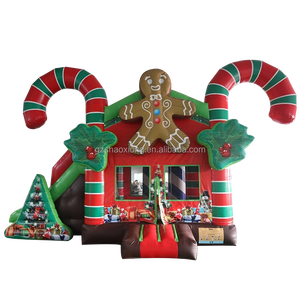 Thương mại giáng sinh <span class=keywords><strong>Inflatable</strong></span> lâu đài Wonderland Santa Claus nhà trả lại Combo Gingerbread người đàn ông <span class=keywords><strong>bouncy</strong></span> lâu đài trượt cho trẻ em - Product Image 2