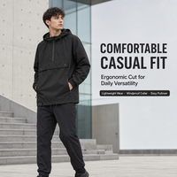 Ensemble de veste bomber décontractée en jean noir personnalisé pour homme, enduite, teinte unie, printemps, polyester, imperméable et coupe-vent