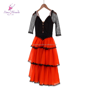 B26616 Nuevo Tutú de Ballet Profesional Romántico para la Variación de Paquita, Tutú de Ballet para Competencia, Tutú Negro y <span class=keywords><strong>Naranja</strong></span> - Product Image 3