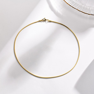 1.5MM 2MM 도매 18K 골드 도금 스테인레스 스틸 라운드 뱀 체인 목걸이 남성 여성 다양한 길이 - Product Image 6