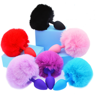 Plug anal en silicone en forme de queue de lapin, boule de poils, fétiche bondage, bondage féminin, queue de renard, plug anal