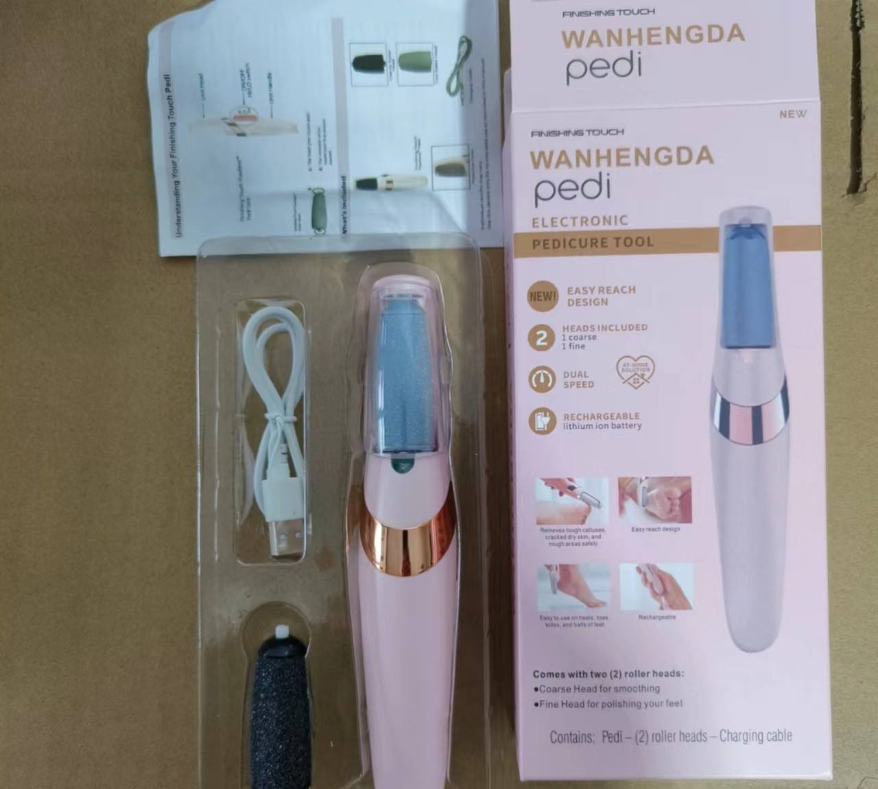 สีชมพู ชนิดบรรจุกล่อง (หัวเจียรสีเทาดำ)