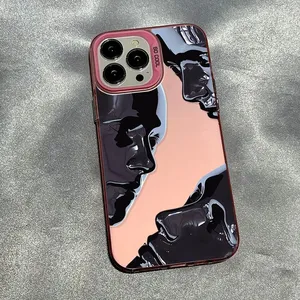 Custom Personality Artistic Design <span class=keywords><strong>Art</strong></span> statua IMD Design lente di protezione custodia del telefono opaco Cover per iPhone 15 14 13 Pro Max - Product Image 5
