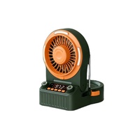 Ventilateur carré portable rechargeable à l'énergie solaire, alimentation manuelle, ventilateur-haut-parleur 10000 mAh avec haut-parleur externe, subwoofer FM