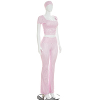 Conjunto de Otoño para Mujer Viviblook D26ST239, Conjunto de Tres Piezas con Top Corto Sexy, Leggings Ajustados y Diadema