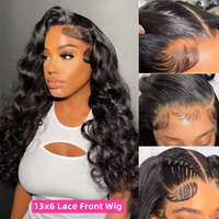 Perruque frontale en dentelle HD 13x6, cheveux naturels vietnamiens, ondulés et bouclés, haute densité, 100% cheveux humains, sans colle, pour femmes noires