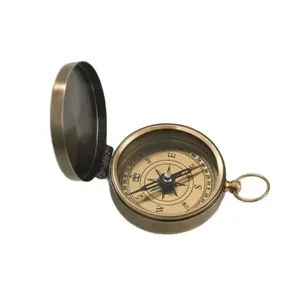 Antique Gifts Flip Compass Brass Handmade Pocket Watch Magnetic Compass