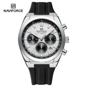 NAVIFORCE 8080 Men's Quartz Watch Luminous Hands Silicone Strap Multifunctional <b>Chronograph</b> Watch 3ATM Waterproof Gift - Product Image 1