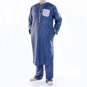 Recomendación del comerciante Marruecos Cuello redondo Seis colores Túnica Árabe Manga larga Traje fácil - Product Image 4