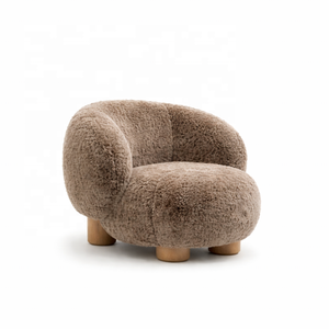 Fauteuil lounge modulaire HDC en fausse fourrure, fauteuil design Bou, fauteuil d'appoint de luxe en peau de mouton pour salon, bar et mobilier de club - Product Image 2