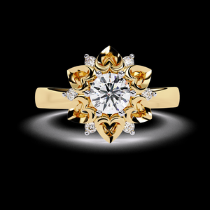 Premium Custom Heart Design Engagement Rings <b>Couples</b> 10K 14K 18K Gold 0.50 Carat Brilliant Diamond IGI Certified Ring - Product Image 1