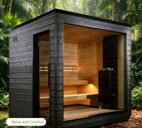 Desain Ruangan Sauna dan Uap Gabungan untuk Kesehatan, Ruangan Sauna Basah Kayu Ganda