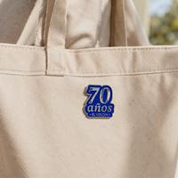 Épinglette personnalisée en émail dur pour 70e anniversaire, plaquée argent, avec numéro et texte, badge métallique pour événement, objet de collection, cadeau