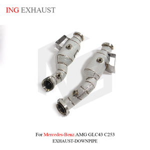 ING Auspuff anlage <span class=keywords><strong>Catlytic</strong></span> Fallrohr Für Mercedes Benz AMG GLC43 C253 Mit Cat Hitzeschild Auspuffrohre Auto Performance Parts - Product Image 3