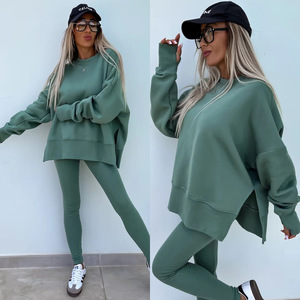 Conjunto Casual de Otoño para Mujer de 2 Piezas, Sudadera con Capucha y Pantalones Ajustados de Manga Larga, Transpirable, de Pana - Product Image 3