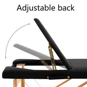 230kg Charge Réglable En Bois Professionnel Portable Noir <span class=keywords><strong>Table</strong></span> <span class=keywords><strong>Pliante</strong></span> <span class=keywords><strong>De</strong></span> <span class=keywords><strong>Massage</strong></span> <span class=keywords><strong>Pliante</strong></span> Salon Spa Beauté Lits avec 3 Zones - Product Image 4