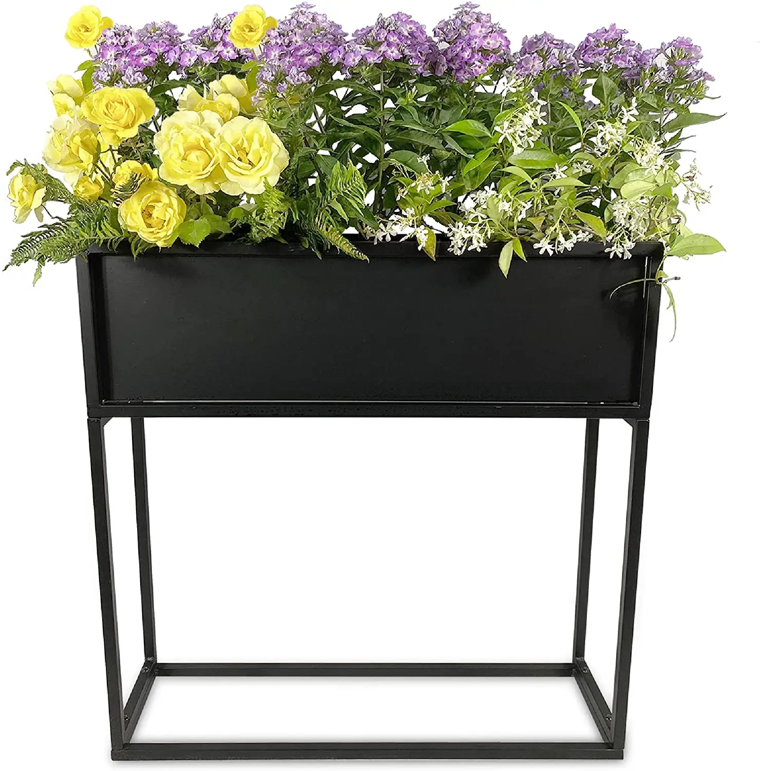 Hotel Home Floor Vertical Decor Large Square Metal Flower Pots