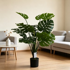 Plante verte artificielle Monstera Deliciosa, feuille de Monstera (Turtle Back) artificielle, plante en pot pour la décoration intérieure, produit transfrontalier très vendu - Product Image 3