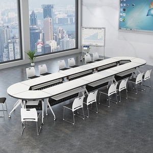 Commercial Office Furniture Desk Cheap Training Group Desk Sliding <strong>Movable</strong> Folding <strong>Table</strong> for School Seminar Room Study <strong>Table</strong> - Product Image 4
