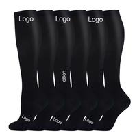 Chaussettes de compression en nylon doux à dégradé, personnalisables OEM/ODM, durables pour le sport et la randonnée, avec bout et talon renforcés, écologiques